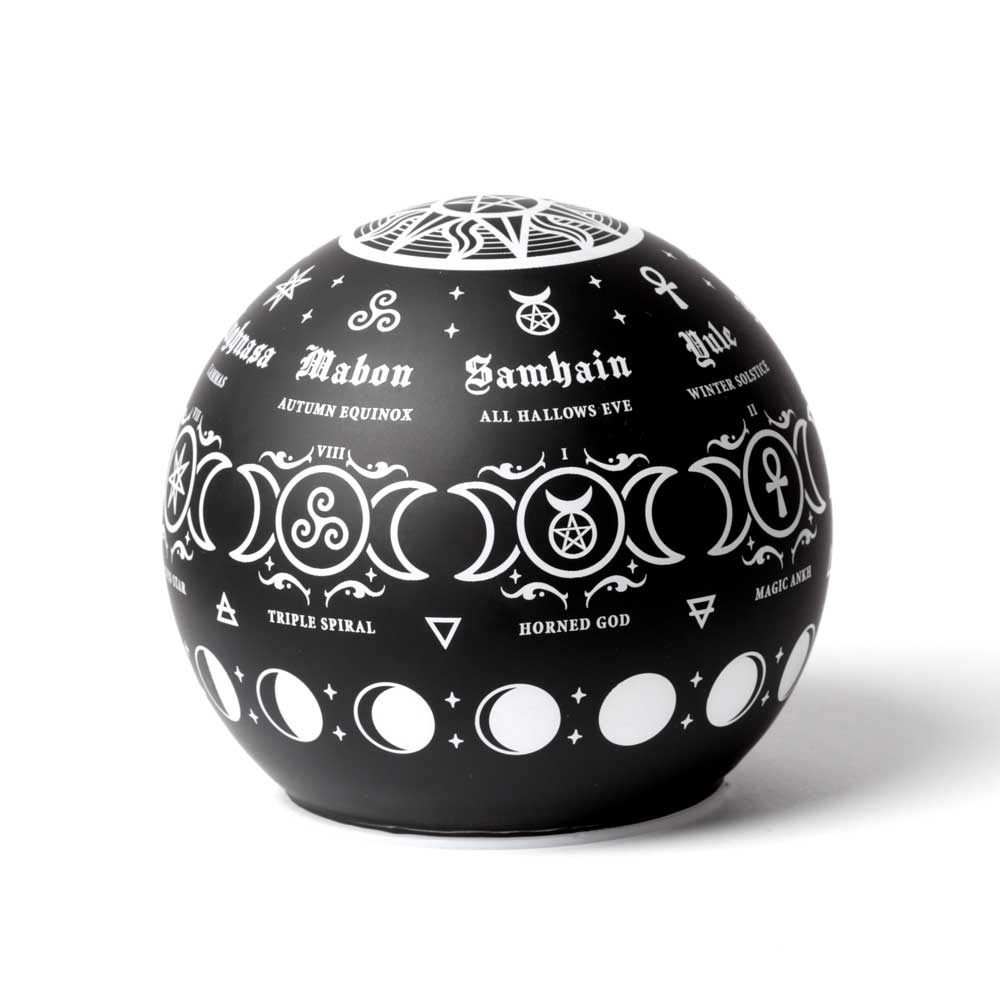 Alchemy - Pagan Calendar Globe Light Tafellamp - Zwart